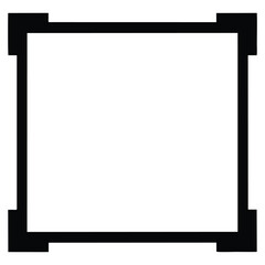 Obraz premium Minimalist Square Frame Icon: Picture Border, Corners, and Geometric Design