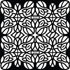 Symmetrical Nature Pattern: Decorative Leaves, Floral Mandala, and Seamless Design