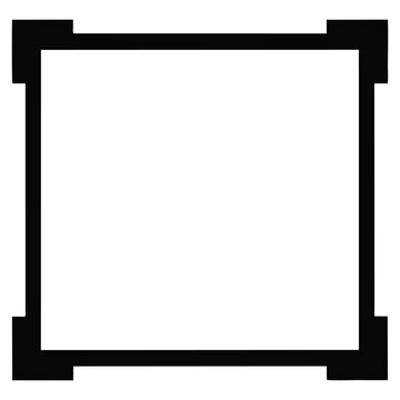 Minimalist Square Frame Icon: Picture Border, Corners, and Geometric Design