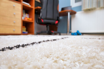 low angle view of a bedroom, front focus