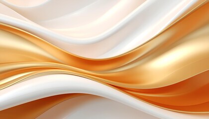 Elegant abstract background with flowing golden and white waves creating a luxurious and dynamic visual texture.