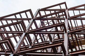 Steel Structure. A detailed view of a steel structure under construction.