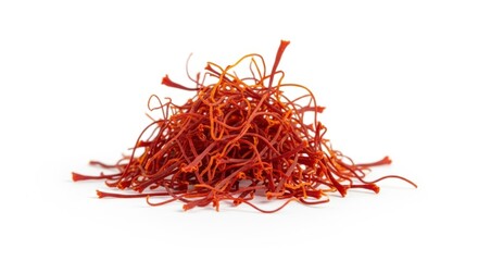 Naklejka premium Saffron threads isolated on white background
