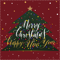 Elegant Christmas Tree With Festive Colorful Confetti