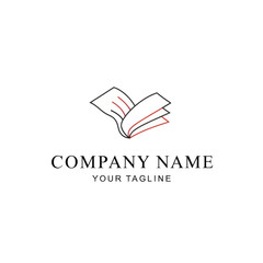 Elegant Open Book Logo Design for Publishing, Education, or Creative Writing Company.