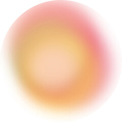 Abstract bright sphere with smooth warm colors and digital glitch texture isolated