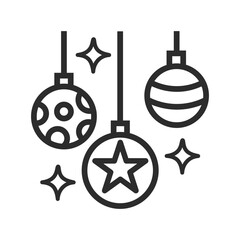 Set of three hanging christmas tree ornaments with star and dot patterns