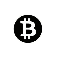 Cryptocurrency icon with bold black and white design