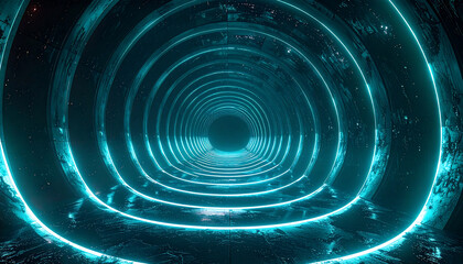 Neon Tunnel Abstract Background