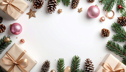 Christmas Flat Lay with Gifts