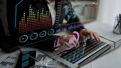 High-tech global network connection interface showing worldwide digital communication, data exchange, and internet connectivity. Global connection, data interaction, and worldwide communication. Thunk
