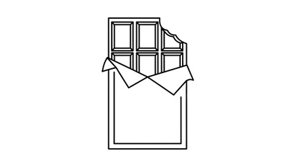 &ldquo;Minimal Line Art Chocolate Bar Icon &ndash; Simple Unwrapped Candy Vector Illustration&rdquo;