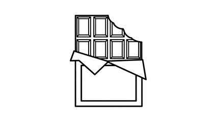 &ldquo;Minimal Line Art Chocolate Bar Icon &ndash; Simple Unwrapped Candy Vector Illustration&rdquo;
