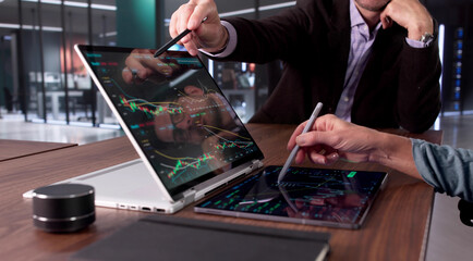 Financial Agent And Female Colleague Working