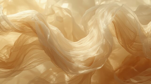 Dreamy drapes: floating through a world of sheer elegance and golden light, what do you see in the folds?