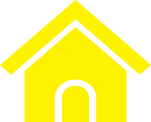 Yellow dog house pet shelter icon vector illustration