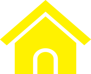 Yellow dog house pet shelter icon vector illustration