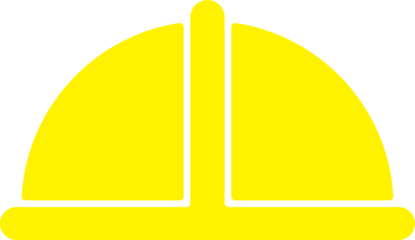 Yellow construction worker hard hat safety helmet icon vector illustration