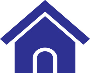 Blue dog house pet shelter icon vector illustration