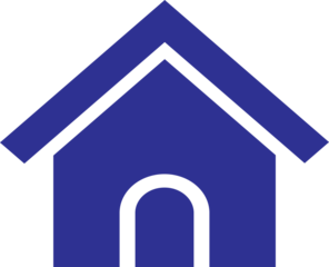 Blue dog house pet shelter icon vector illustration