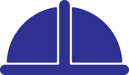 Blue construction worker hard hat safety helmet icon vector illustration