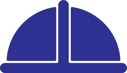 Blue construction worker hard hat safety helmet icon vector illustration