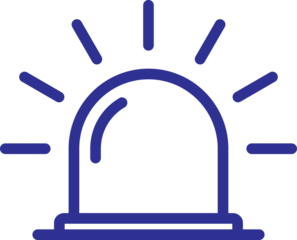 Blue emergency siren alarm light icon vector illustration