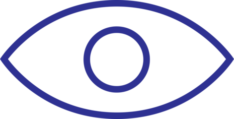 Blue eye outline icon vector illustration