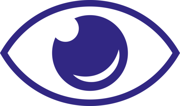 Blue eye outline icon vector illustration - Powered by Adobe