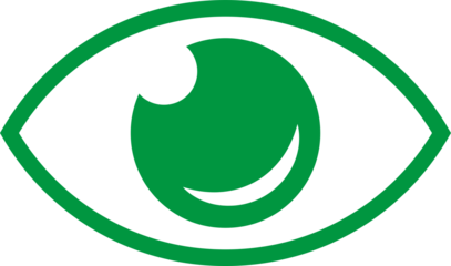 Green eye outline icon vector illustration