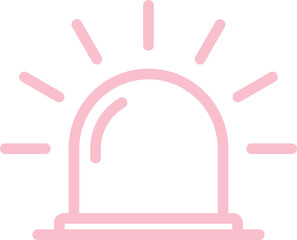 Pink emergency siren alarm light icon vector illustration
