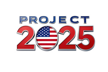 Project 2025 with US Flag in Modern Typography