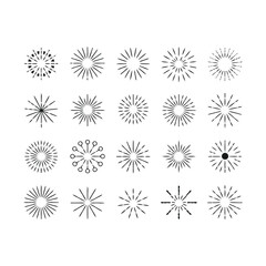 Obraz premium A collection of 18 distinct starburst designs in black and white