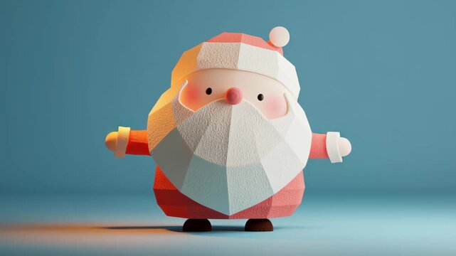 Santa for kids storybook, christmas, cute santa with a big fluffy beard and rosy cheeks, simplified kid-friendly shapes, magical soft lighting