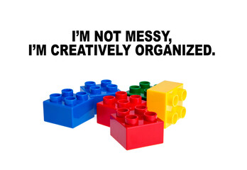 Obraz premium Building blocks with quote, creatively organized concept