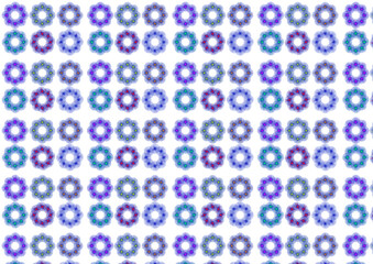 Abstract Floral Glowing Pattern Background, seamless abstract floral pattern with glowing circular elements in blue and purple tones. Modern geometric decorative background suitable for wallpapers,