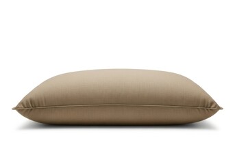 Solid tan colored bedding pillow shown horizontally against a white background