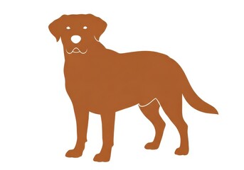 Simplified illustration depicts a solid brown canine profile standing against a white background