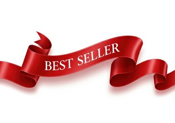 Vibrant red satin ribbon banner displays prominent text declaring top sales achievement