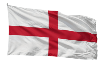 Waving Flag with Red Cross on White Field