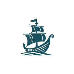 Drakkar Ship Logo