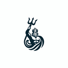 Fototapeta premium Poseidon God of the Sea Logo