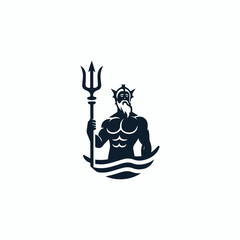 Poseidon God of the Sea Logo