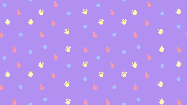 じゃんけん柄の紫背景
