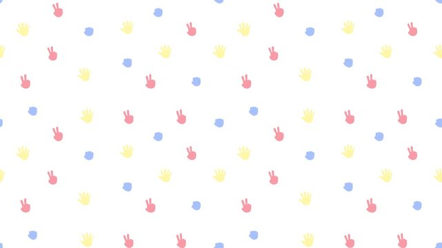 じゃんけん柄の白背景