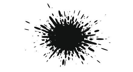 Bold black ink splatter on white background