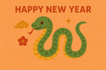 Naklejka premium happy new year snake theme