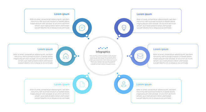 A 6-circle infographic is a visual diagram featuring six interconnected circular elements, often arranged in a ring or cycle, used to represent processes, steps, milestones.