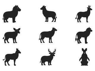 Diverse Animal Shapes in Nature Illustration