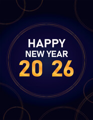 Happy new year 2026 party simple card